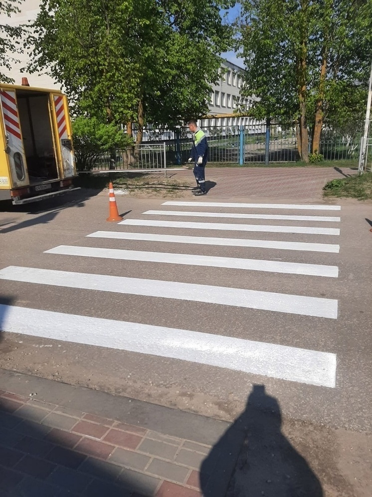 В Сосенском обновили дорожную разметку