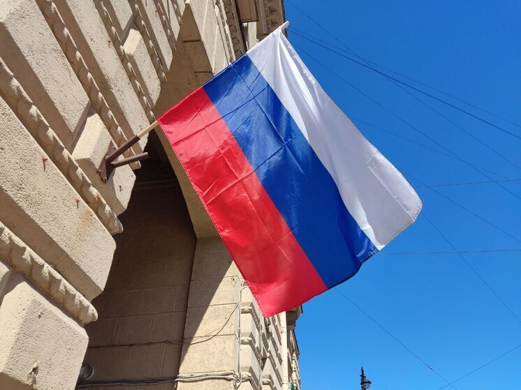 Хулиганы украли флаг России с дома на улице Ленсовета в Петербурге