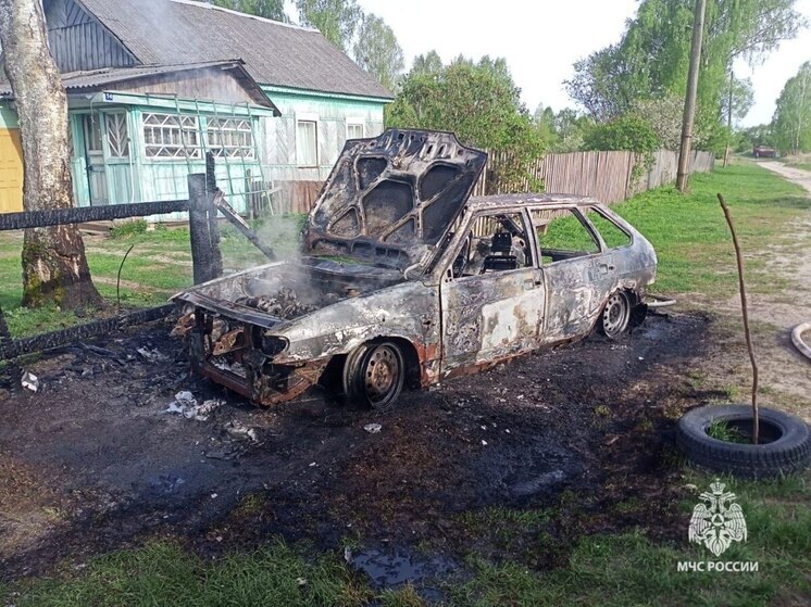 Под брянской Навлей сгорел легковой автомобиль