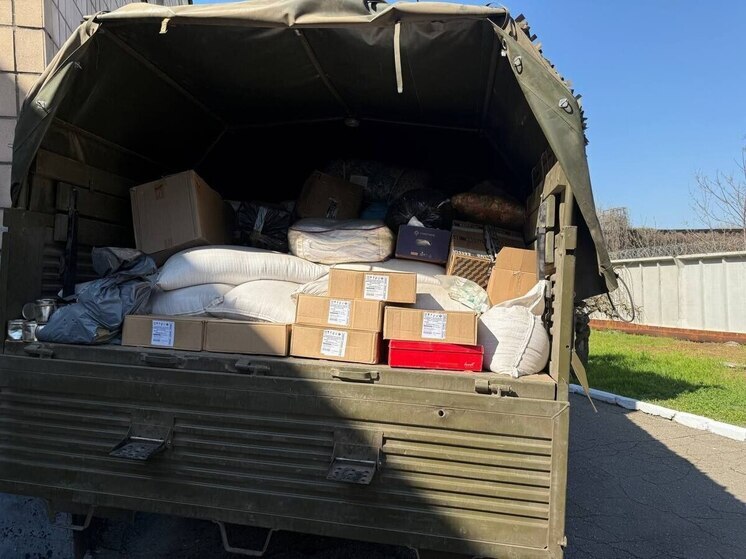В канун Дня Победы от сенатора Дмитрия Рогозина в Бердянск доставлена гуманитарная помощь