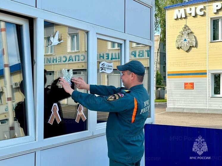 Тамбовские спасатели присоединились к всероссийской акции «Окна Победы»