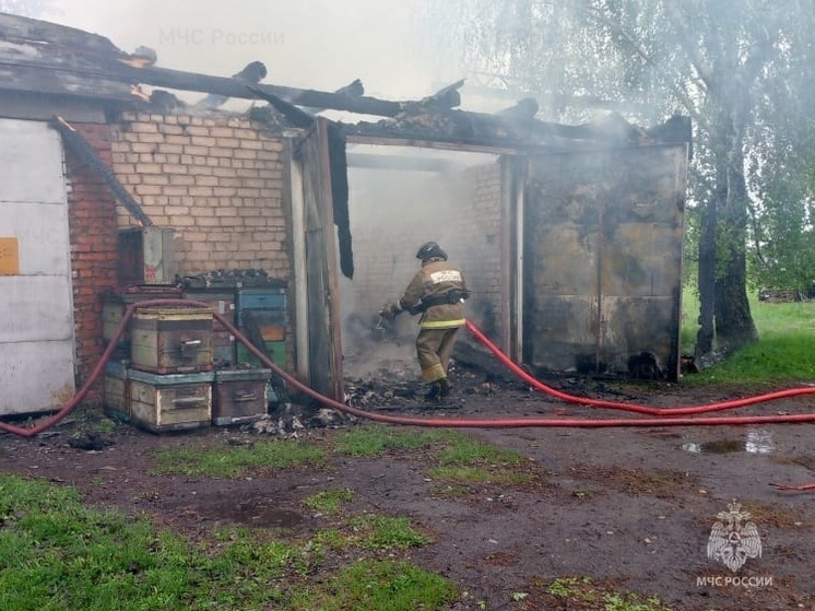 В Орловской области загорелся гараж
