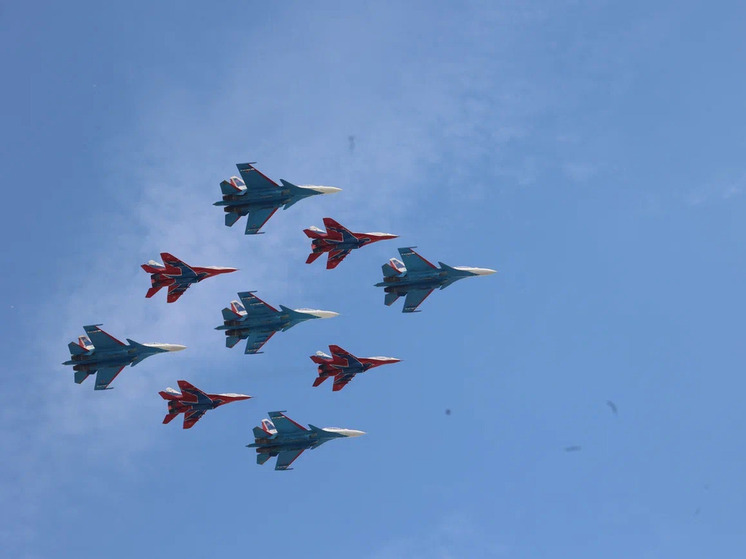 Погода не помешала провести над Красной площадью воздушную часть парада в честь 80-летия Победы