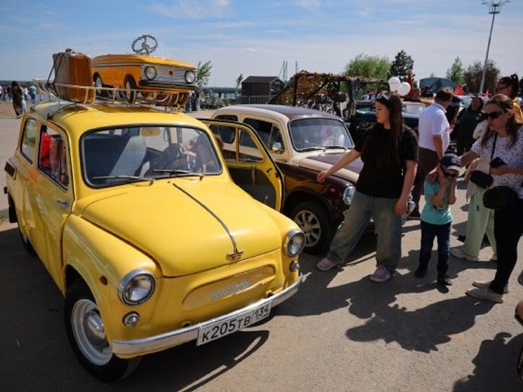 В волгоградском ЦПКиО прошла выставка военной техники и ретроавтомобилей