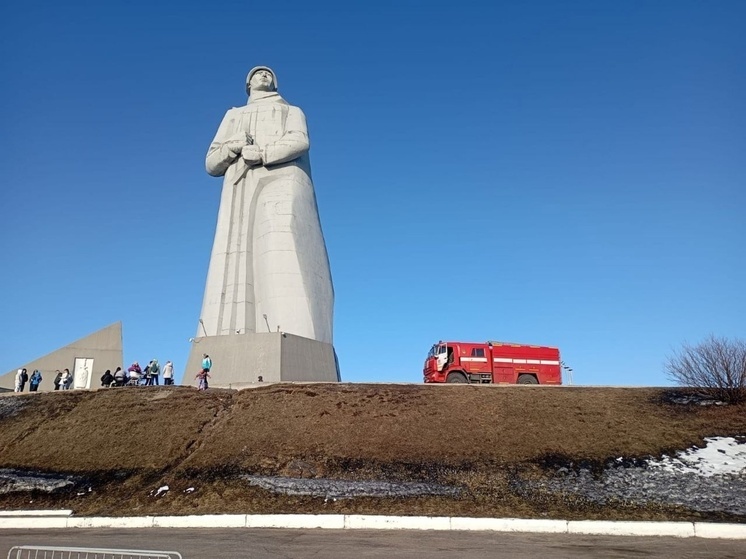 В Мурманске пожарные потушили возгорание сухой травы