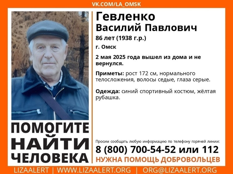 В Омске ищут мужчину, пропавшего более недели назад