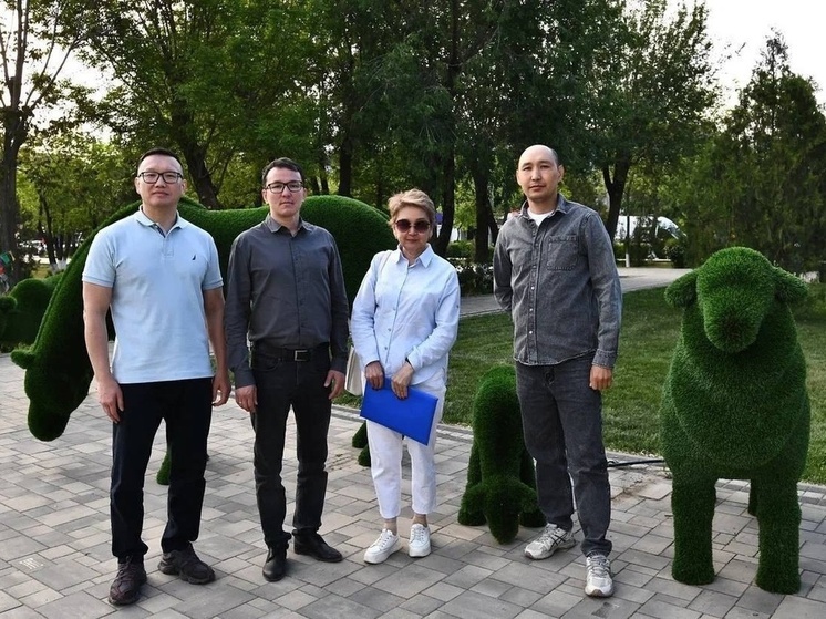 Калмыцкую столицу украсили новые топиарные фигуры