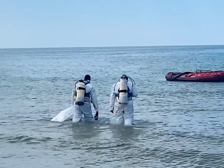 С морского дна в Анапе подняли ещё 71 мешок мазута