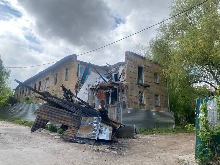 Сгоревший аварийный дом на улице Грибоедова в Рязани снесут к 2034 году