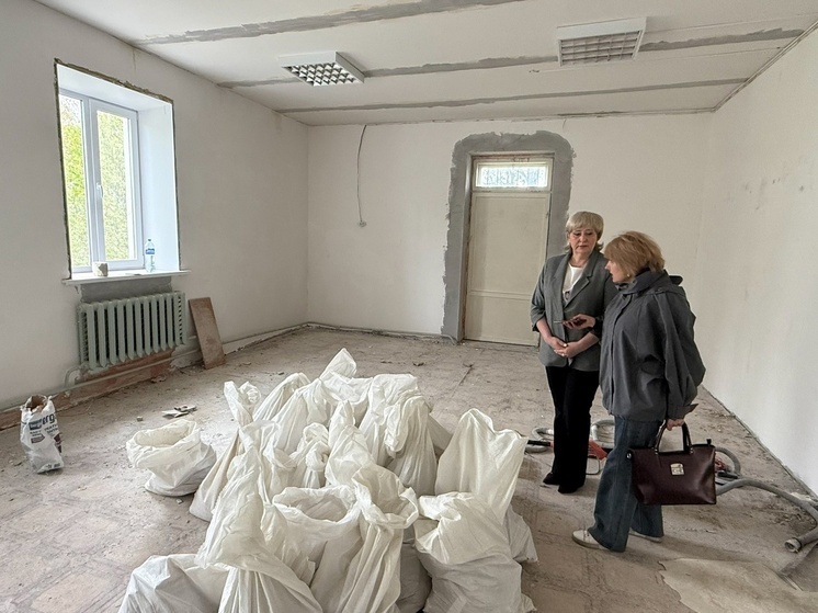 В Катыни под Смоленском полным ходом идет ремонт Центральной детской библиотеки