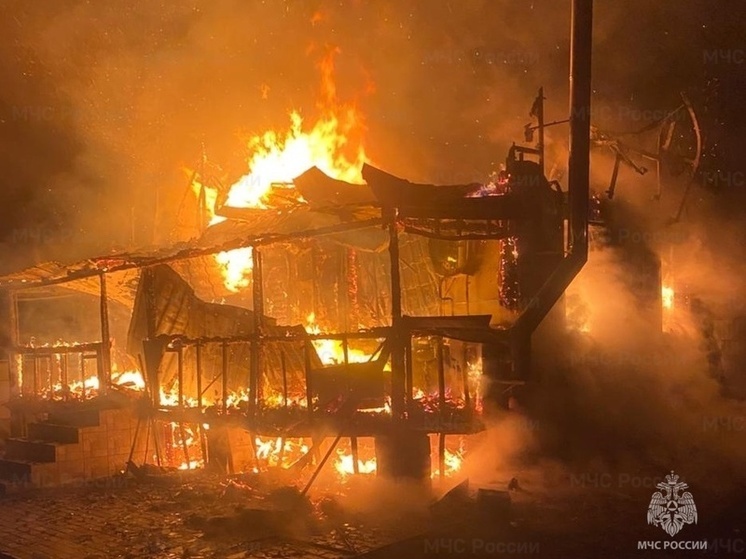 Дачный дом полыхал ночью в Ерденево