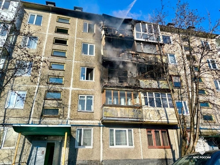 При пожаре в пятиэтажке Мурманска пострадали 6 квартир и 10 человек спасли