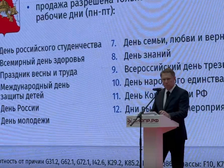 Главы Минздрава РФ Мурашко положительно оценил борьбу с алкоголем в стране
