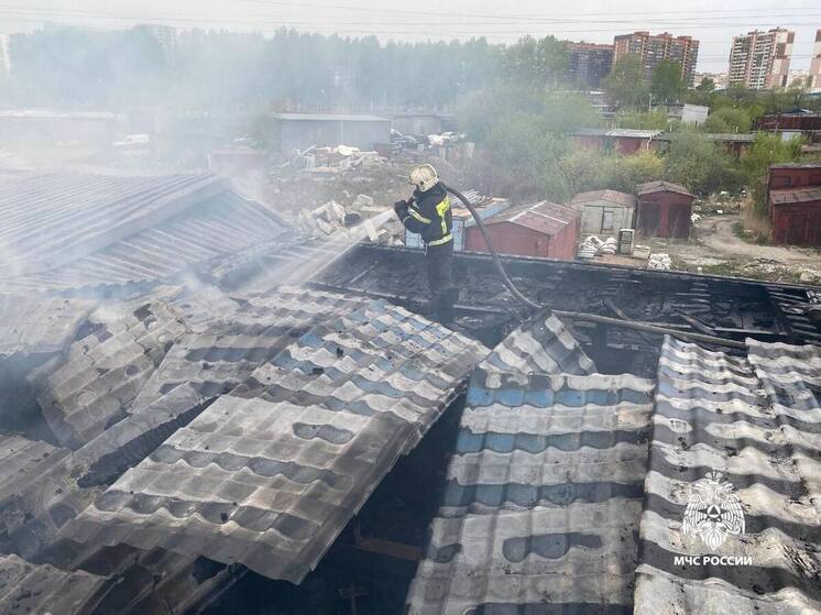 В Новосибирске пожарные предотвратили распространение огня в гаражном кооперативе