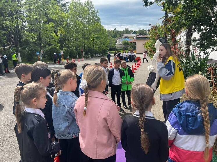 Госавтоинспекторы Сочи в игровой форме обучили учеников 87-школы основам дорожной грамотности
