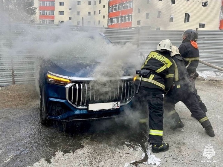 В Апатитах загорелся автомобиль