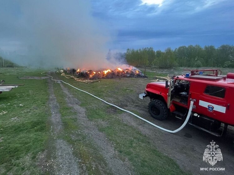 Под Томском сгорели 90 тюков сена, всего потушено 11 пожаров
