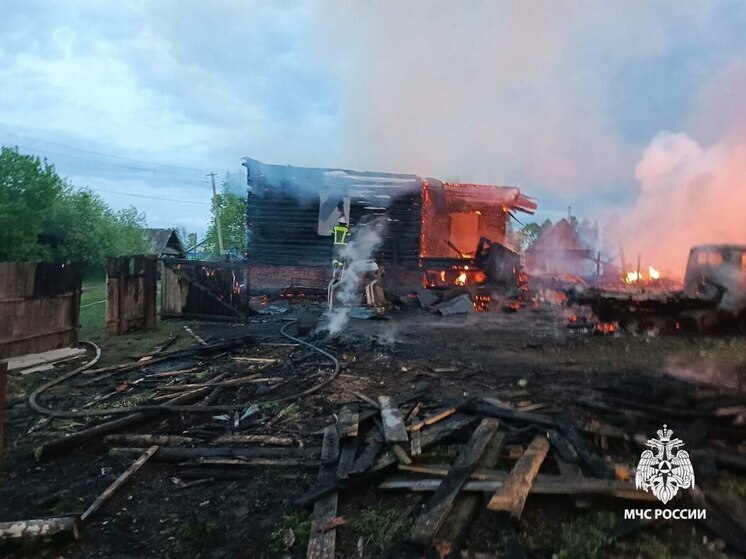 Пожар уничтожил дом многодетной семьи из Башкирии