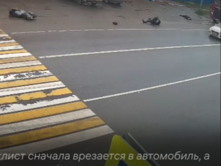 В Киреевском районе туляк на мотоцикле столкнулся с авто и сбил пешехода