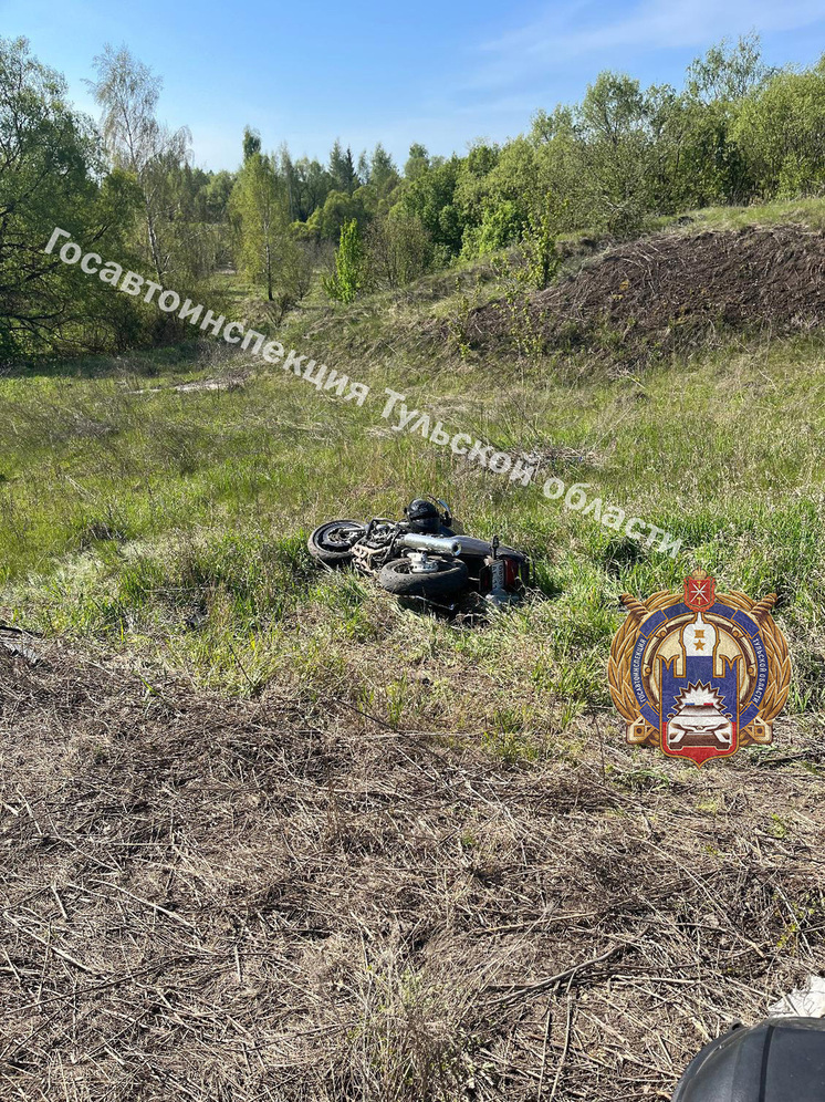 В Киреевском районе туляк на "Ямахе" выехал в кювет и опрокинулся