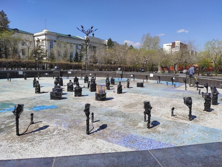 Фонтан на площади Читы готовят к запуску в День города