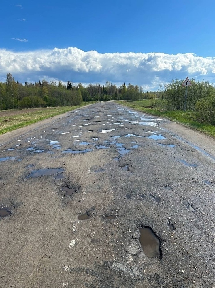 Ярославцы опять выложили в соцсети фото дырявой дороги