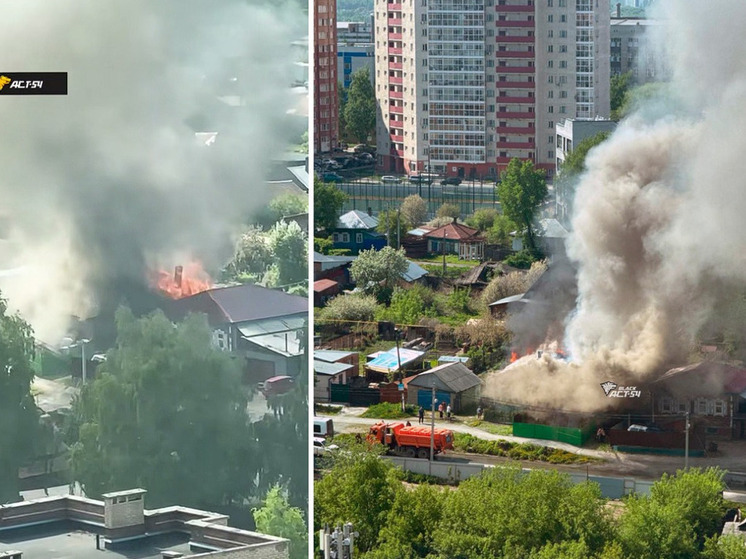 В Новосибирске пожарные спасли женщину из подвала горящего дома