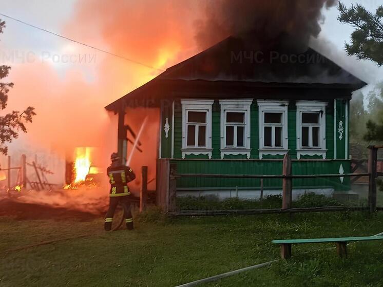 В Судогодском районе произошел сильный пожар