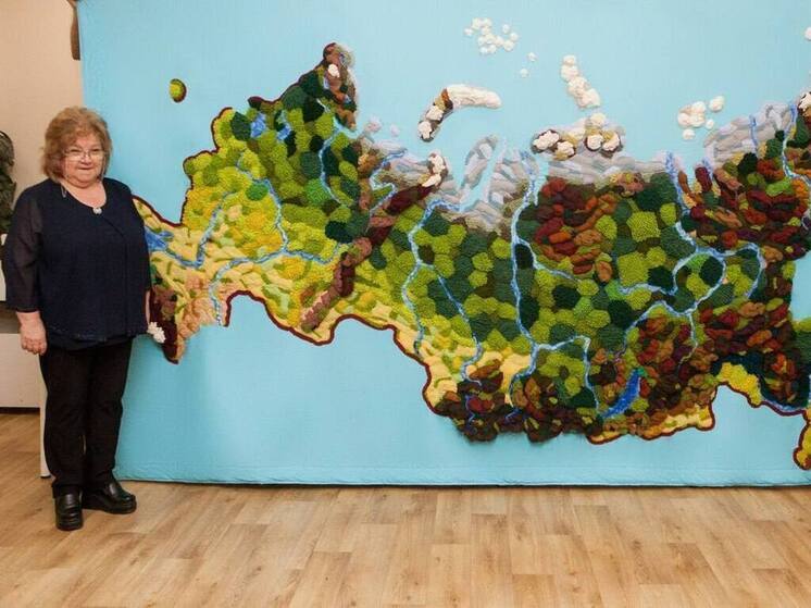 В Тамбовской области связали первую 3D вязаную карту России