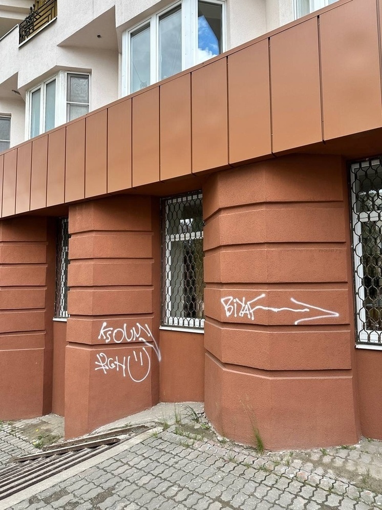 В Липецке вандалы испортили отремонтированный дом на Первомайской улице