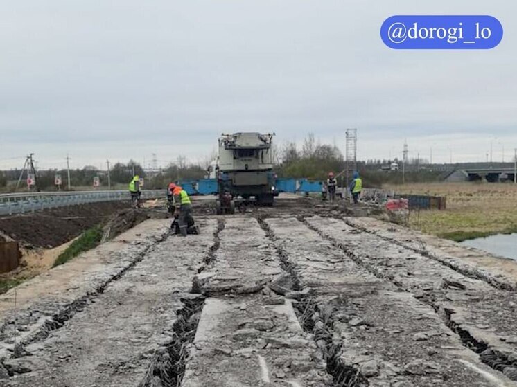 На реке Ижора под Гатчиной начали демонтаж старого моста