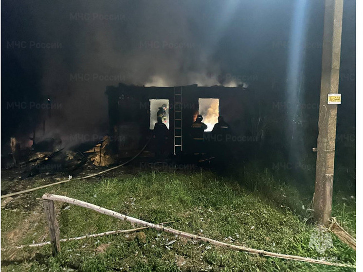 При пожаре в брянском селе под Дубровкой пострадал человек