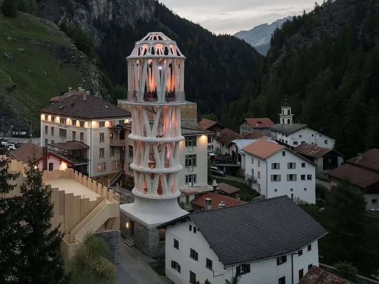 Suíça imprime torre Tor Alva de 30 metros usando impressora 3D