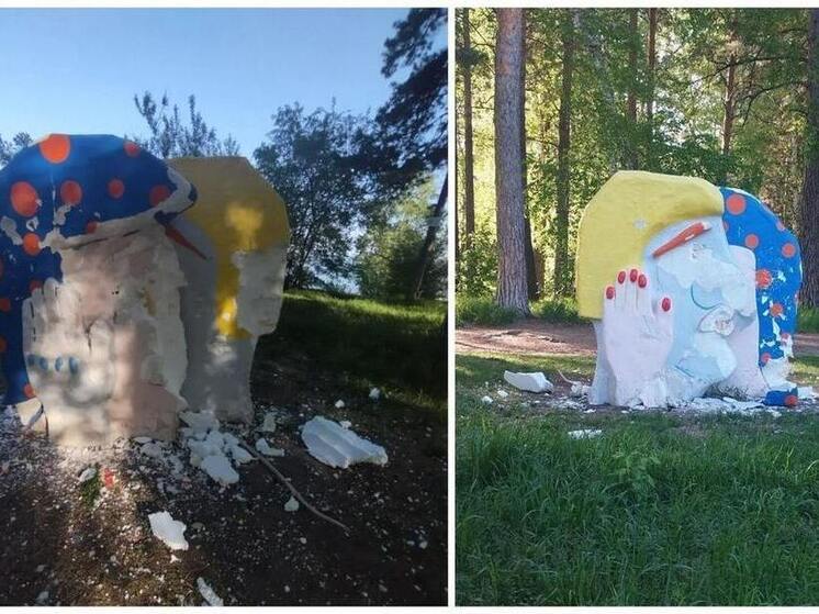 В парке «У моря Обского» вандалы разрушили арт-объект «Таня-Ваня»