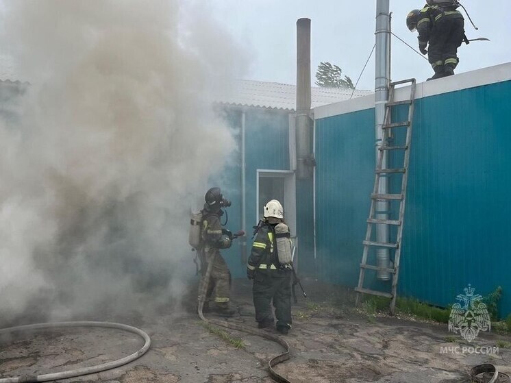 В Омске горел производственный цех на площади 300 квадратов