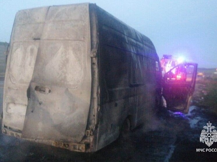 В Узловском районе горевшую машину на трассе тушили 9 огнеборцев