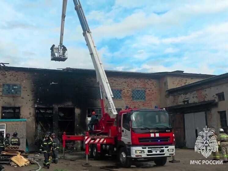 В Абакане пожарные спасли из горящего цеха мужчину