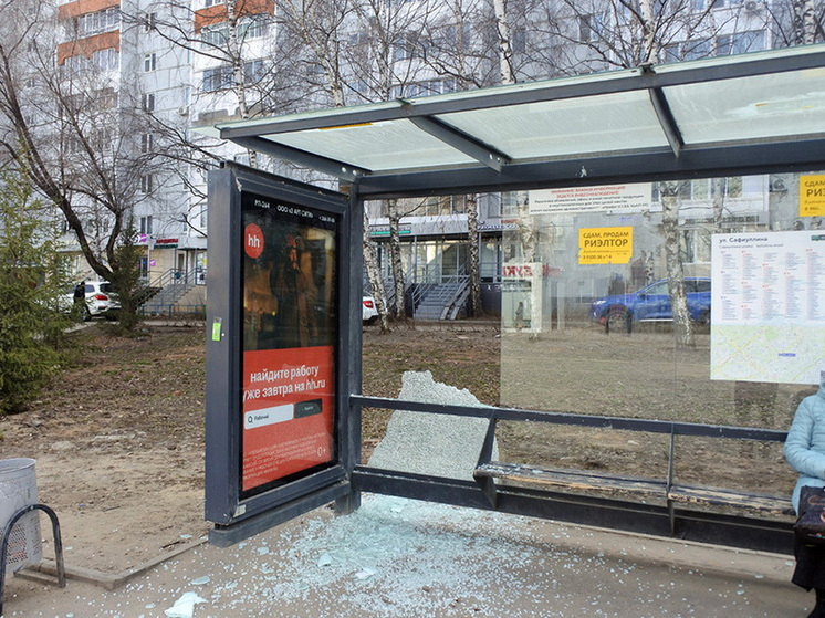 В Казани вандалы разбили 59 стекол на остановках с начала года