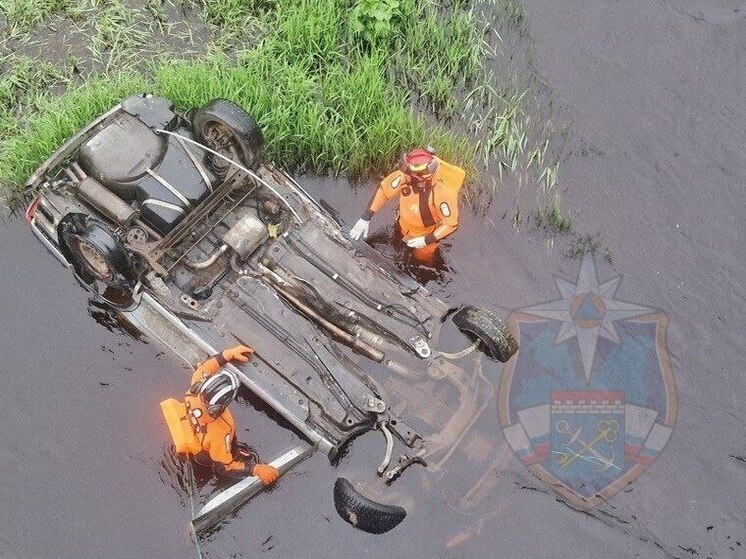 В Волосовском районе спасатели вытащили машину из реки
