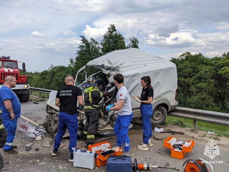 На трассе под Тулой спасатели достали пострадавшего из искореженного авто