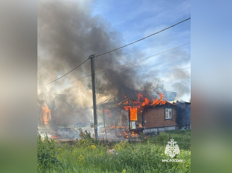 В Башкирии сгорел дом многодетной семьи