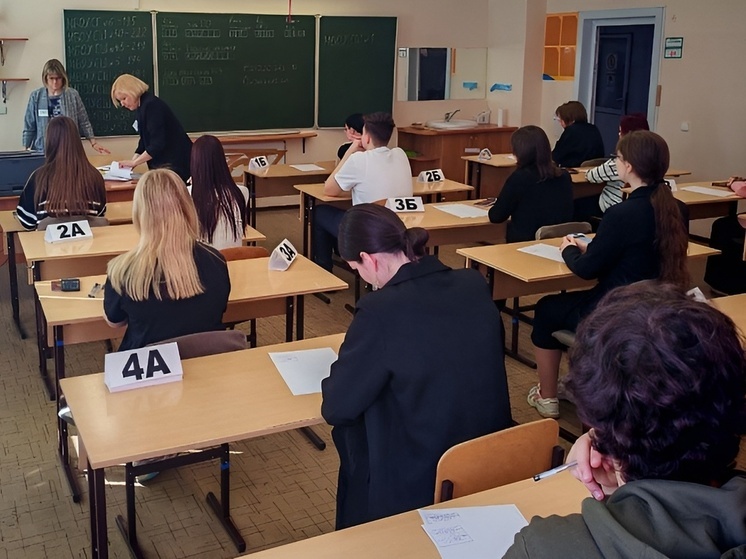 Старшеклассники сдают русский язык