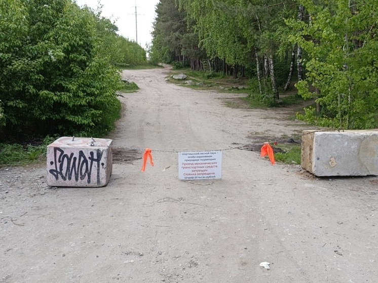 В Шарташском лесопарке в Екатеринбурге перекрыли дорогу вдоль ж/д путей