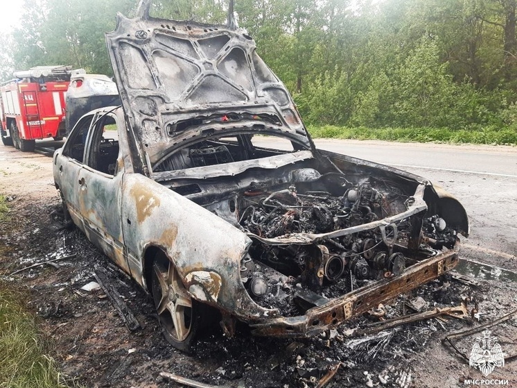 Автомобиль на трассе Сафоново-Дорогобуж сгорел за считанные минуты