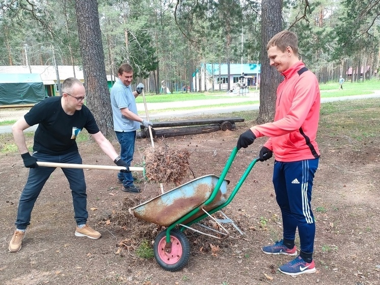 В лагере «Заря» в Подюге прошел субботник