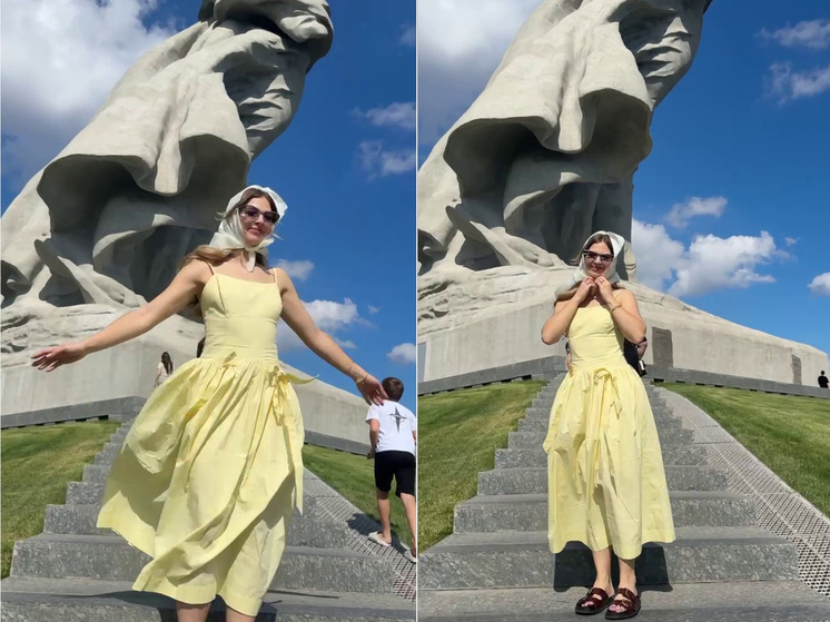 Волгоградцы заметили блогера Аню Покров на Мамаевом кургане