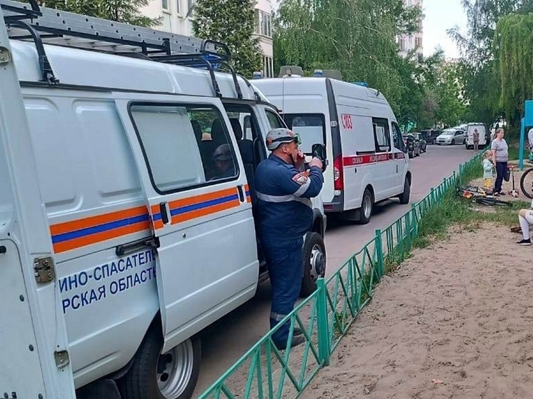 В Курске спасатели освободили девочку, которая застряла в перилах горки