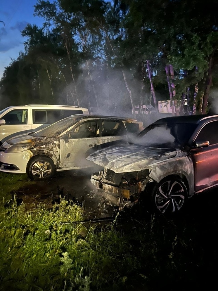 Ночной пожар на проспекте Дериглазова повредил два автомобиля