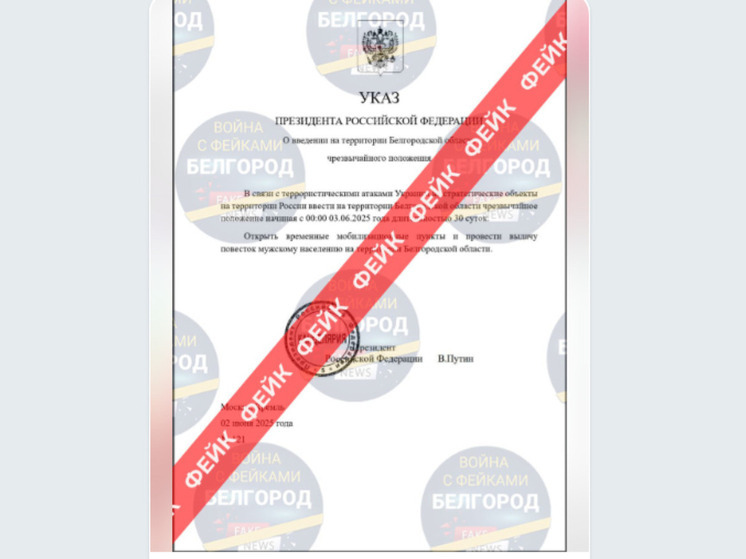Белгородцев предупредили о фейке про введение в регионе чрезвычайного положения