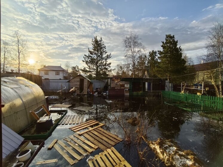 Вода на дачах в Тарко-Сале снова поднялась